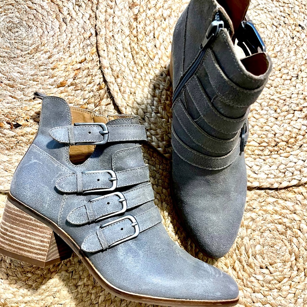 Suede Buckle Boots